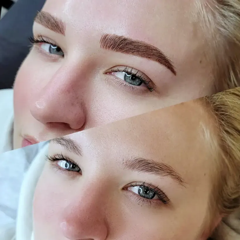 Brows · before and after side view — permanent makeup by Marina Stejar, Scottsdale AZ